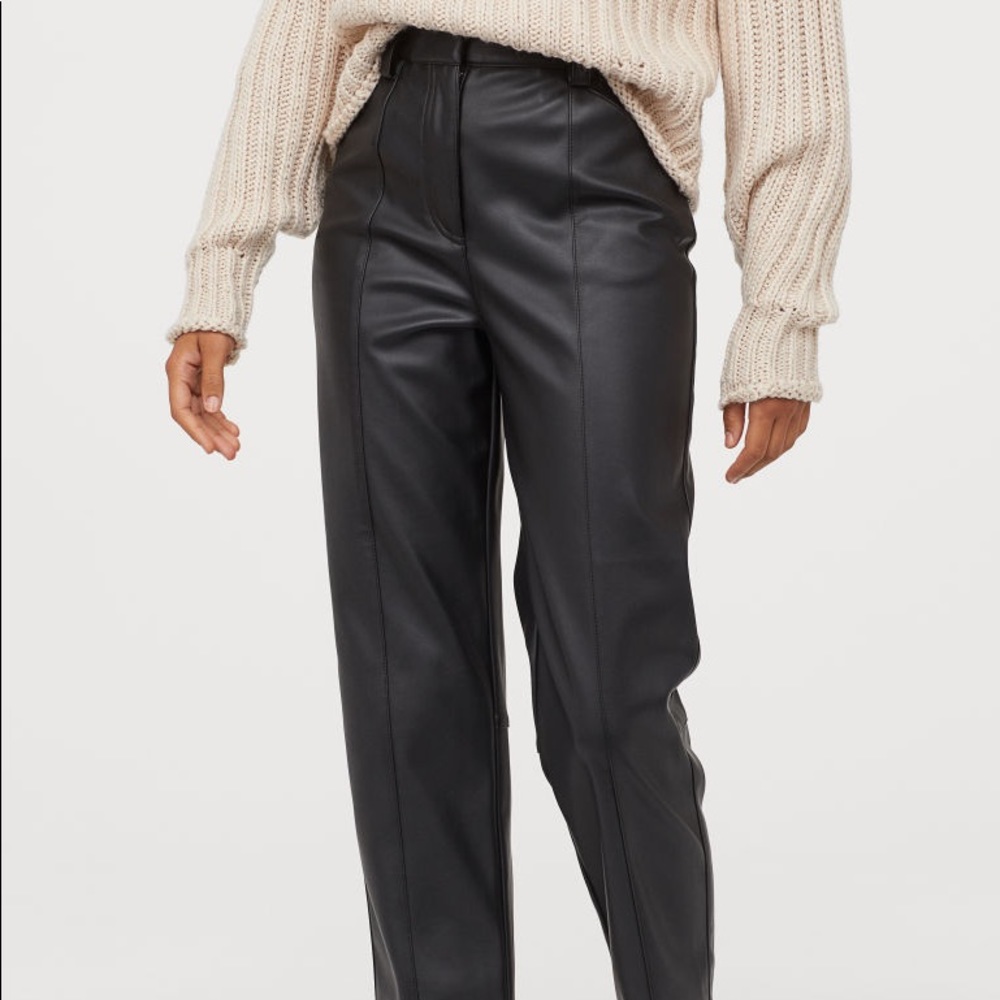 H&M Pleather Straight Pants